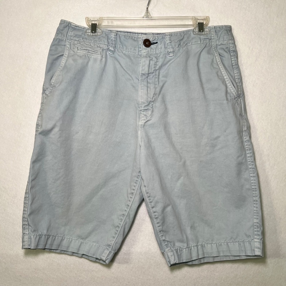 American Eagle Longboard Lived-In Skater Surfer Men Light Blue Bermuda Shorts 32